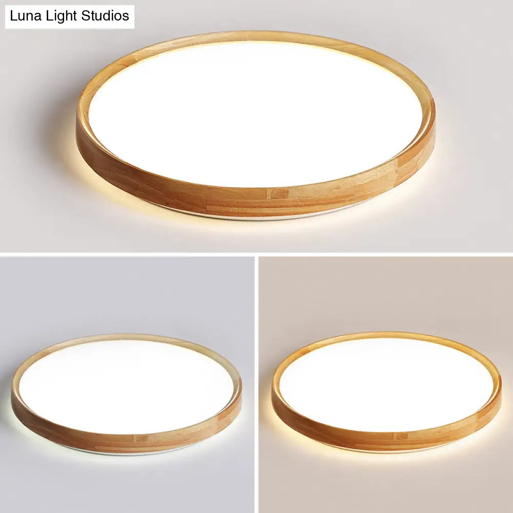 DecorBites™ DecorBites™ Contemporary LED Flush Mount Wooden Ceiling Light for Living Room