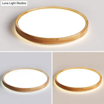DecorBites™ DecorBites™ Contemporary LED Flush Mount Wooden Ceiling Light for Living Room