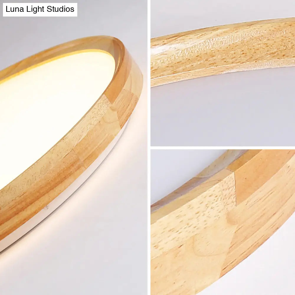 DecorBites™ DecorBites™ Contemporary LED Flush Mount Wooden Ceiling Light for Living Room