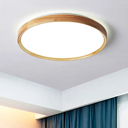 DecorBites™ DecorBites™ Contemporary LED Flush Mount Wooden Ceiling Light for Living Room