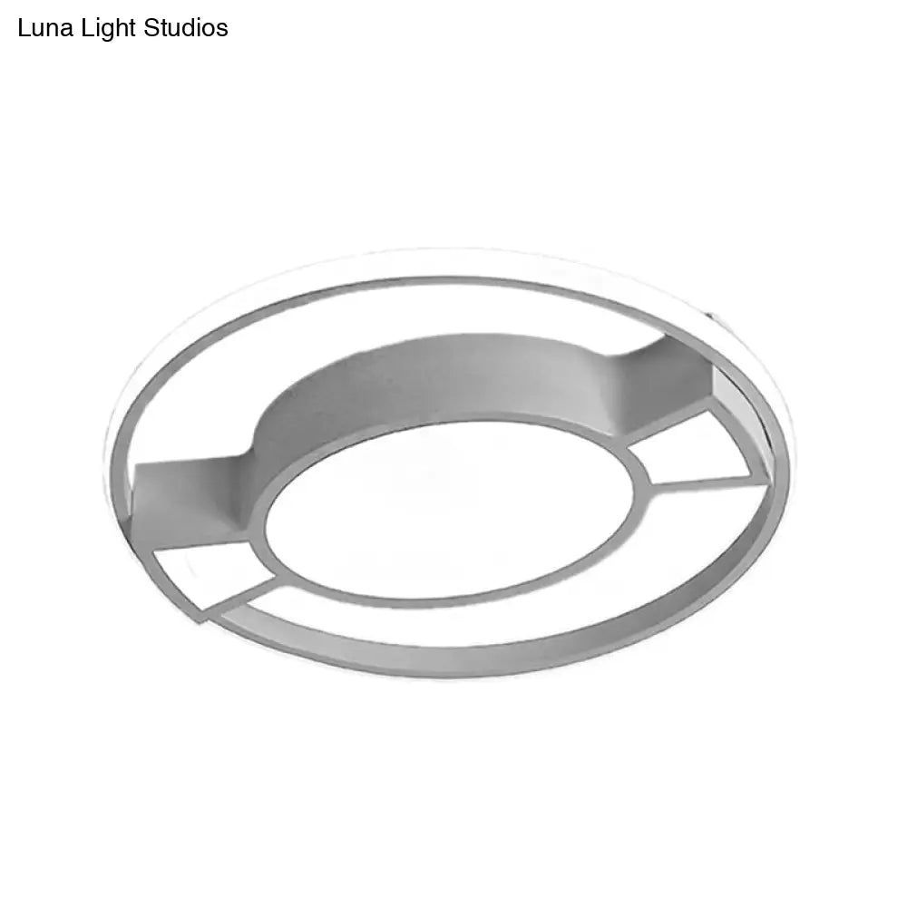 Lámpara colgante LED contemporánea DecorBites™ con diseño de caramelo para dormitorio infantil - Anillo de metal con luz azul/rosa