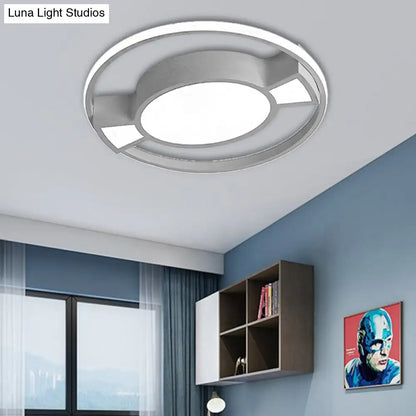 Lámpara colgante LED contemporánea DecorBites™ con diseño de caramelo para dormitorio infantil - Anillo de metal con luz azul/rosa