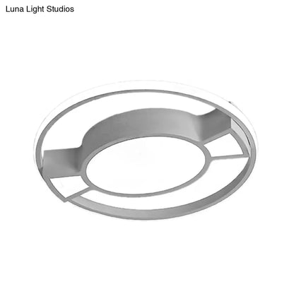 Lámpara colgante LED contemporánea DecorBites™ con diseño de caramelo para dormitorio infantil - Anillo de metal con luz azul/rosa