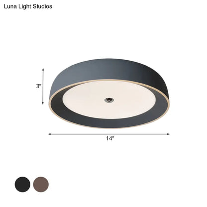 DecorBites™ DecorBites™ Contemporary LED Flushmount Ceiling Light for Bedroom - Grey/Coffee Tone, Pivoting Ring Design - 14"/17"/20.5" W