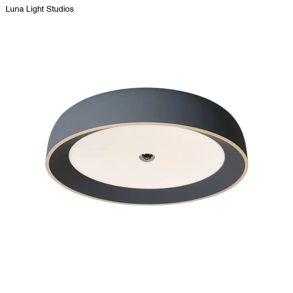 DecorBites™ DecorBites™ Contemporary LED Flushmount Ceiling Light for Bedroom - Grey/Coffee Tone, Pivoting Ring Design - 14"/17"/20.5" W
