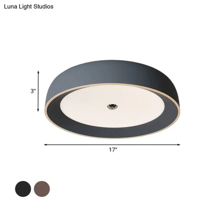 DecorBites™ DecorBites™ Contemporary LED Flushmount Ceiling Light for Bedroom - Grey/Coffee Tone, Pivoting Ring Design - 14"/17"/20.5" W