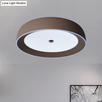 DecorBites™ DecorBites™ Contemporary LED Flushmount Ceiling Light for Bedroom - Grey/Coffee Tone, Pivoting Ring Design - 14"/17"/20.5" W