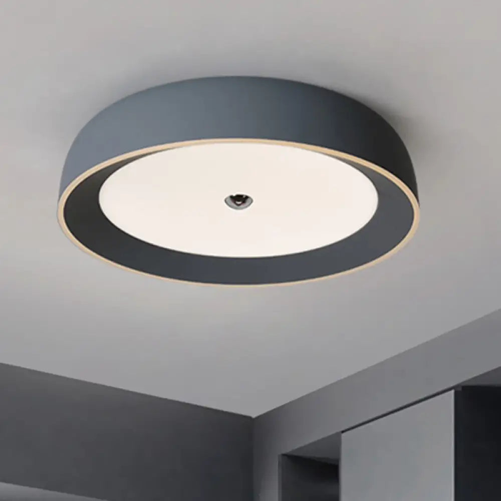 DecorBites™ DecorBites™ Contemporary LED Flushmount Ceiling Light for Bedroom - Grey/Coffee Tone, Pivoting Ring Design - 14"/17"/20.5" W