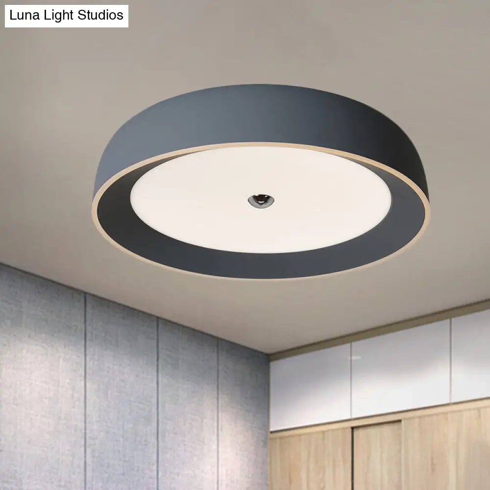 DecorBites™ DecorBites™ Contemporary LED Flushmount Ceiling Light for Bedroom - Grey/Coffee Tone, Pivoting Ring Design - 14"/17"/20.5" W