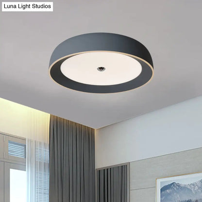DecorBites™ DecorBites™ Contemporary LED Flushmount Ceiling Light for Bedroom - Grey/Coffee Tone, Pivoting Ring Design - 14"/17"/20.5" W
