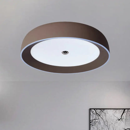 DecorBites™ DecorBites™ Contemporary LED Flushmount Ceiling Light for Bedroom - Grey/Coffee Tone, Pivoting Ring Design - 14"/17"/20.5" W