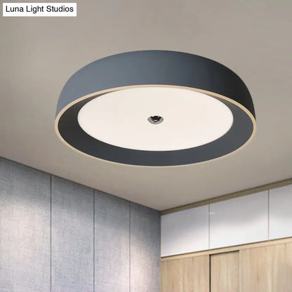 DecorBites™ DecorBites™ Contemporary LED Flushmount Ceiling Light for Bedroom - Grey/Coffee Tone, Pivoting Ring Design - 14"/17"/20.5" W