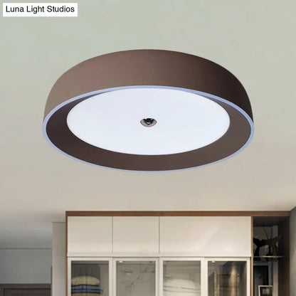 DecorBites™ DecorBites™ Contemporary LED Flushmount Ceiling Light for Bedroom - Grey/Coffee Tone, Pivoting Ring Design - 14"/17"/20.5" W