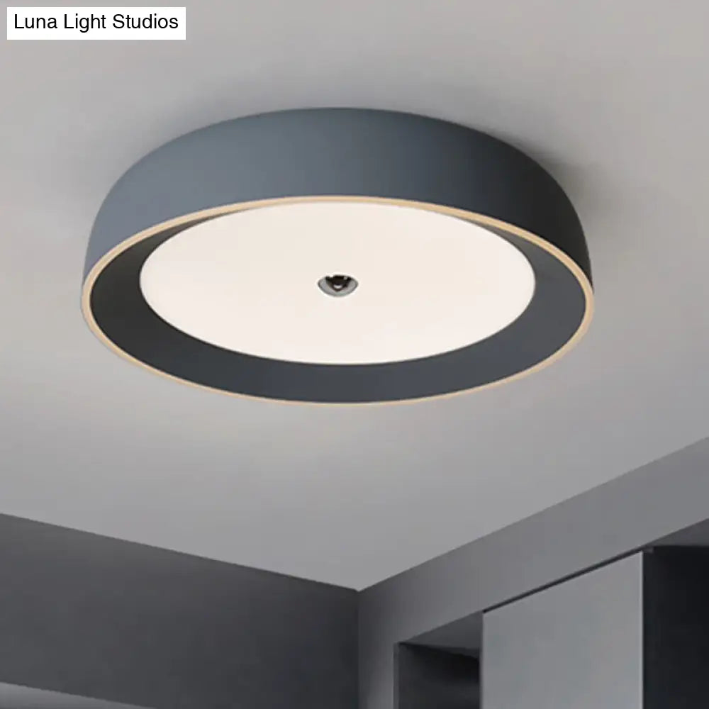 DecorBites™ DecorBites™ Contemporary LED Flushmount Ceiling Light for Bedroom - Grey/Coffee Tone, Pivoting Ring Design - 14"/17"/20.5" W