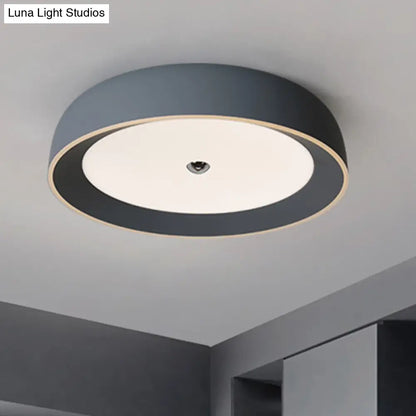 DecorBites™ DecorBites™ Contemporary LED Flushmount Ceiling Light for Bedroom - Grey/Coffee Tone, Pivoting Ring Design - 14"/17"/20.5" W