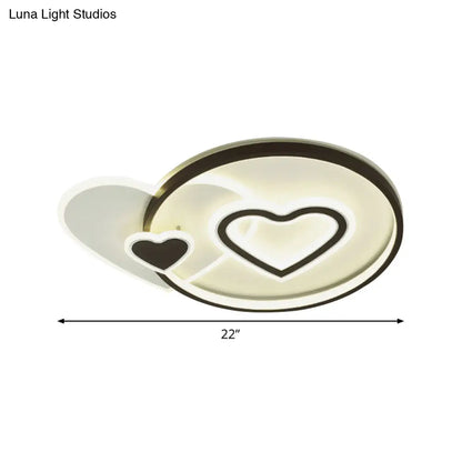 DecorBites™ DecorBites™ Contemporary LED Flushmount Ceiling Light - Loving Heart/Star Design - Black Acrylic Fixture for Bedroom