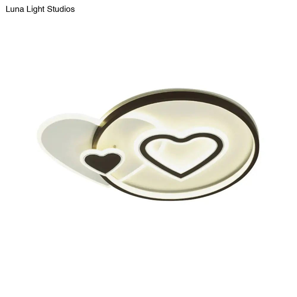 DecorBites™ DecorBites™ Contemporary LED Flushmount Ceiling Light - Loving Heart/Star Design - Black Acrylic Fixture for Bedroom