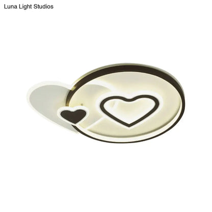 DecorBites™ DecorBites™ Contemporary LED Flushmount Ceiling Light - Loving Heart/Star Design - Black Acrylic Fixture for Bedroom