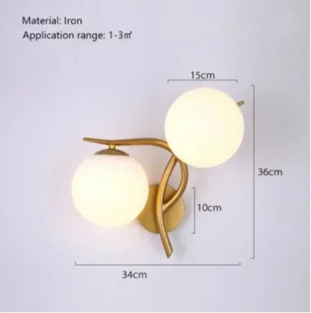 Contemporary LED Glass Chandelier for Home Lighting - 2Hesds-Milky white / Warm white 3000K - Chandelier
