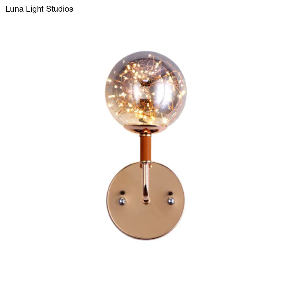 Lámpara de pared LED contemporánea de cristal DecorBites™ con diseño de estrellas para dormitorio