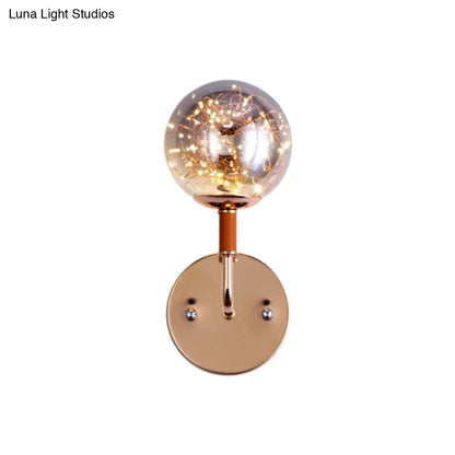 Lámpara de pared LED contemporánea de cristal DecorBites™ con diseño de estrellas para dormitorio