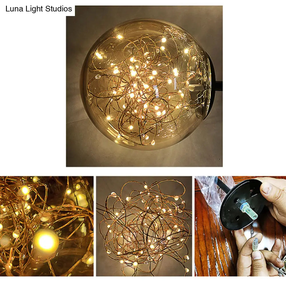 Lámpara de pared LED contemporánea de cristal DecorBites™ con diseño de estrellas para dormitorio