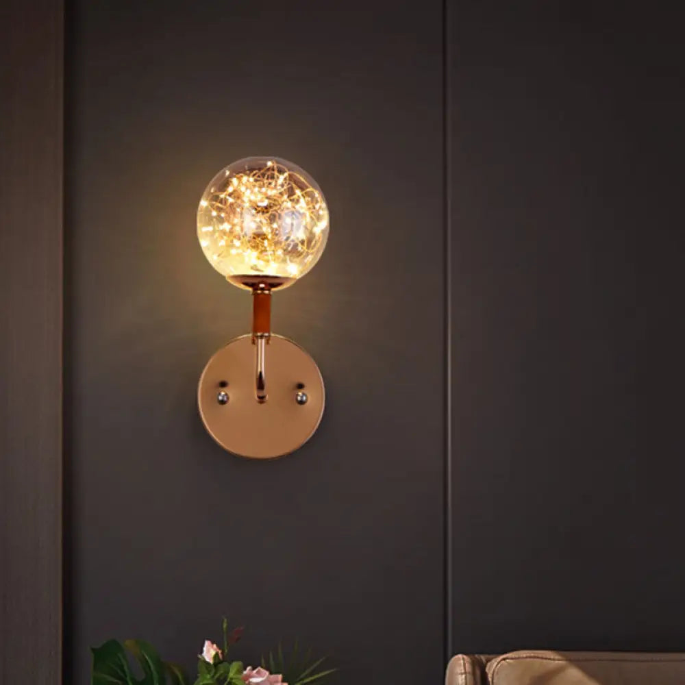 Lámpara de pared LED contemporánea de cristal DecorBites™ con diseño de estrellas para dormitorio