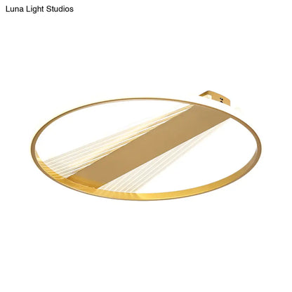 DecorBites™ DecorBites™ Contemporary LED Gold Flush Mount Ceiling Lamp for Bedroom - Ring Metal Fixture, 18"/21.5" Width