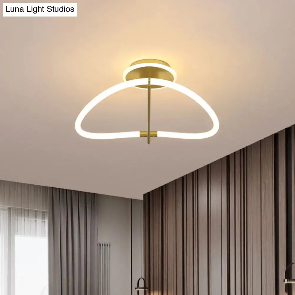 DecorBites™ DecorBites™ Contemporary LED Gold Ring Ceiling Light - Ideal for Bedroom, Semi Flush Mount
