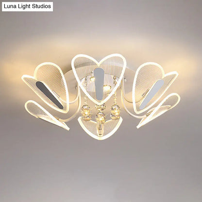 DecorBites™ DecorBites™ Contemporary LED Heart Crystal Ball Flush Mount Light - 25.5"/31.5" Width