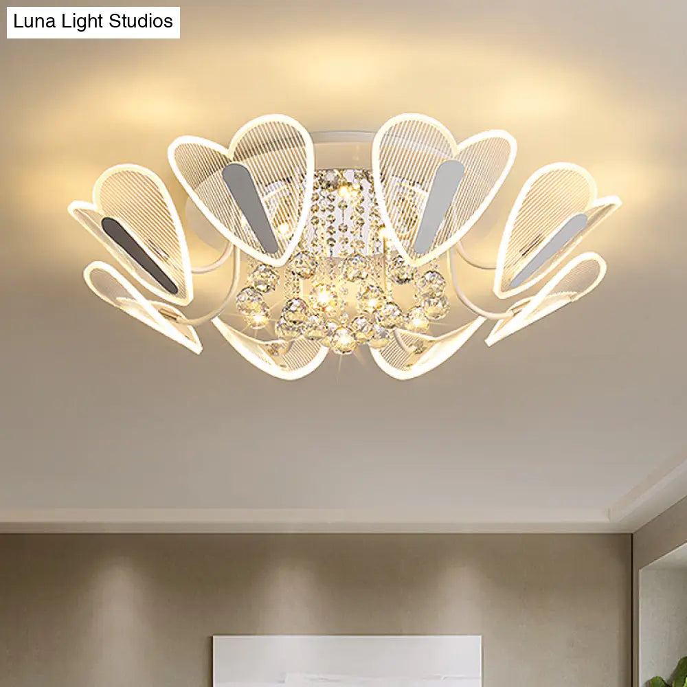 DecorBites™ DecorBites™ Contemporary LED Heart Crystal Ball Flush Mount Light - 25.5"/31.5" Width