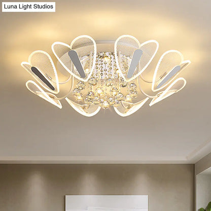 DecorBites™ DecorBites™ Contemporary LED Heart Crystal Ball Flush Mount Light - 25.5"/31.5" Width