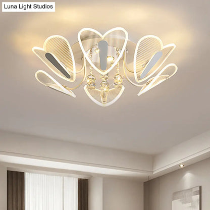 DecorBites™ DecorBites™ Contemporary LED Heart Crystal Ball Flush Mount Light - 25.5"/31.5" Width