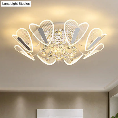 DecorBites™ DecorBites™ Contemporary LED Heart Crystal Ball Flush Mount Light - 25.5"/31.5" Width