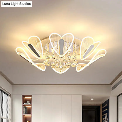 DecorBites™ DecorBites™ Contemporary LED Heart Crystal Ball Flush Mount Light - 25.5"/31.5" Width