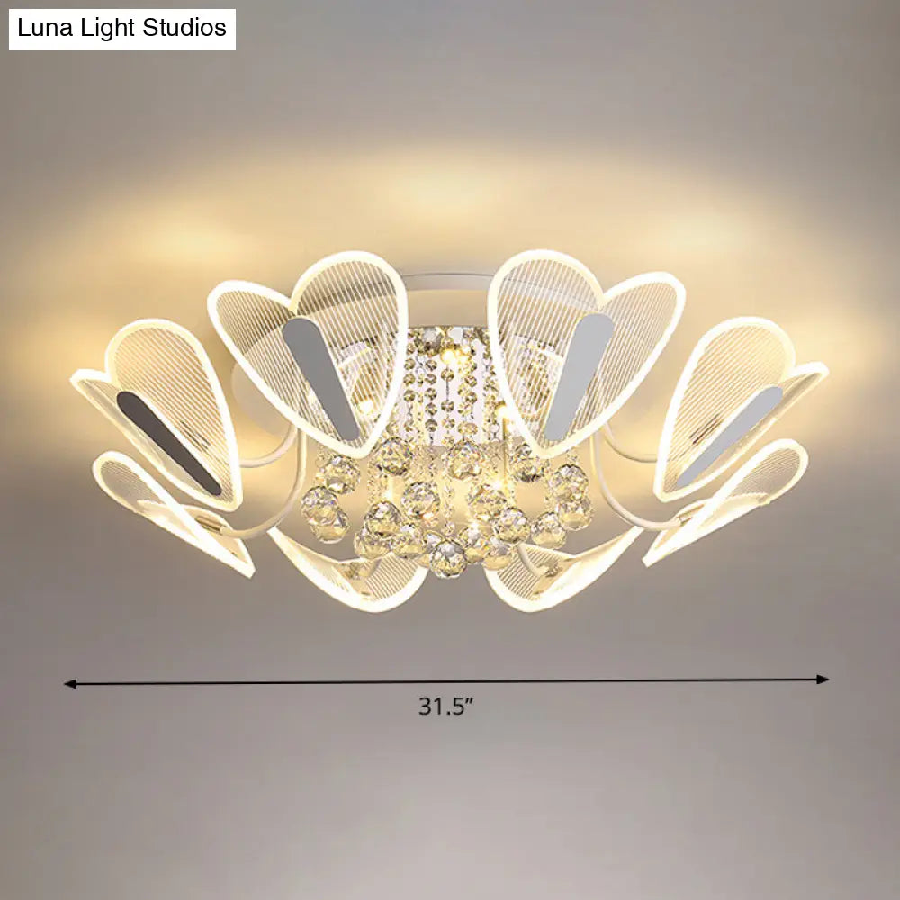 DecorBites™ DecorBites™ Contemporary LED Heart Crystal Ball Flush Mount Light - 25.5"/31.5" Width
