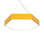 Contemporary LED Hexagon Pendant Lamp - Yellow/Silver/Purple, 12"/18"/23.5" Wide