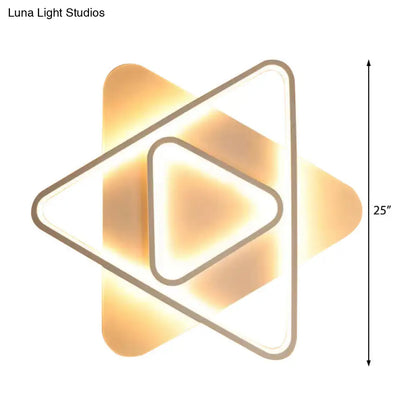 DecorBites™ DecorBites™ Contemporary LED Hexagonal Star Ceiling Light: White Acrylic Ceiling Lamp for Bedrooms