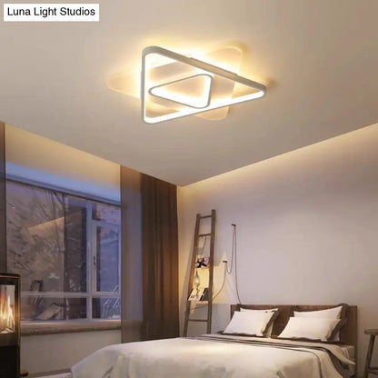 DecorBites™ DecorBites™ Contemporary LED Hexagonal Star Ceiling Light: White Acrylic Ceiling Lamp for Bedrooms