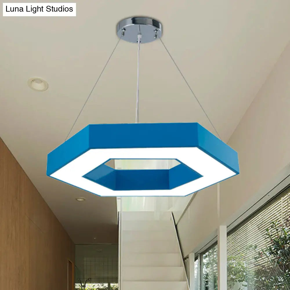 Contemporary LED Honeycomb Pendant Light - Green/Blue/Red in White/Warm/Natural Light