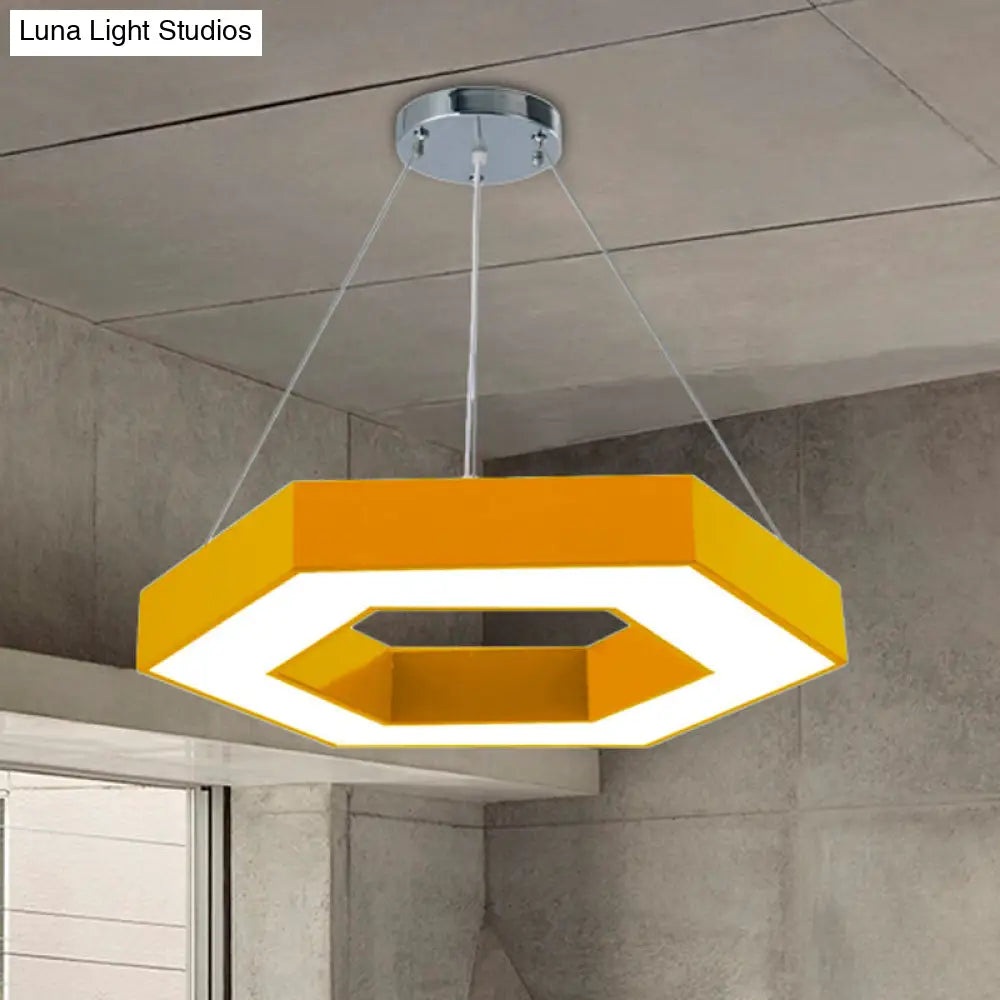 Contemporary LED Honeycomb Pendant Light - Green/Blue/Red in White/Warm/Natural Light