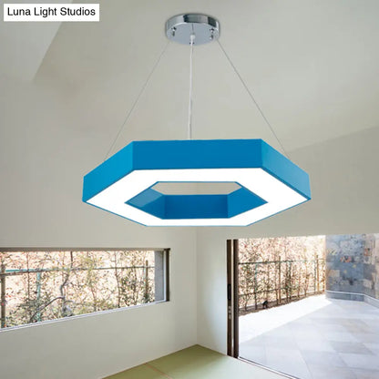 Contemporary LED Honeycomb Pendant Light - Green/Blue/Red in White/Warm/Natural Light