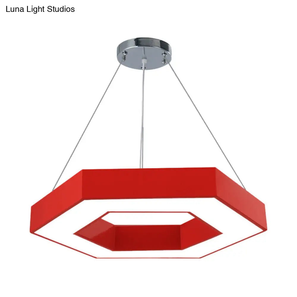 Contemporary LED Honeycomb Pendant Light - Green/Blue/Red in White/Warm/Natural Light