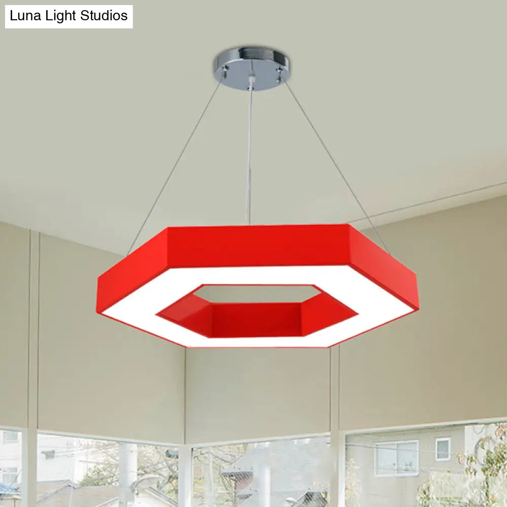 Contemporary LED Honeycomb Pendant Light - Green/Blue/Red in White/Warm/Natural Light