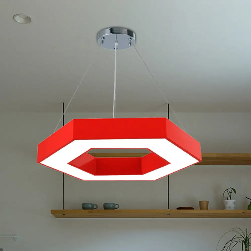 Contemporary LED Honeycomb Pendant Light - Green/Blue/Red in White/Warm/Natural Light