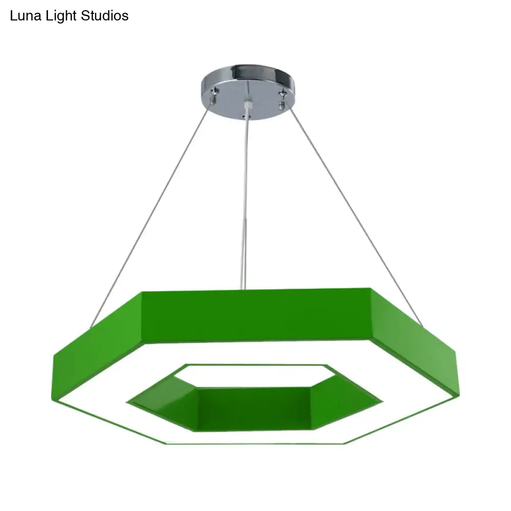 Contemporary LED Honeycomb Pendant Light - Green/Blue/Red in White/Warm/Natural Light