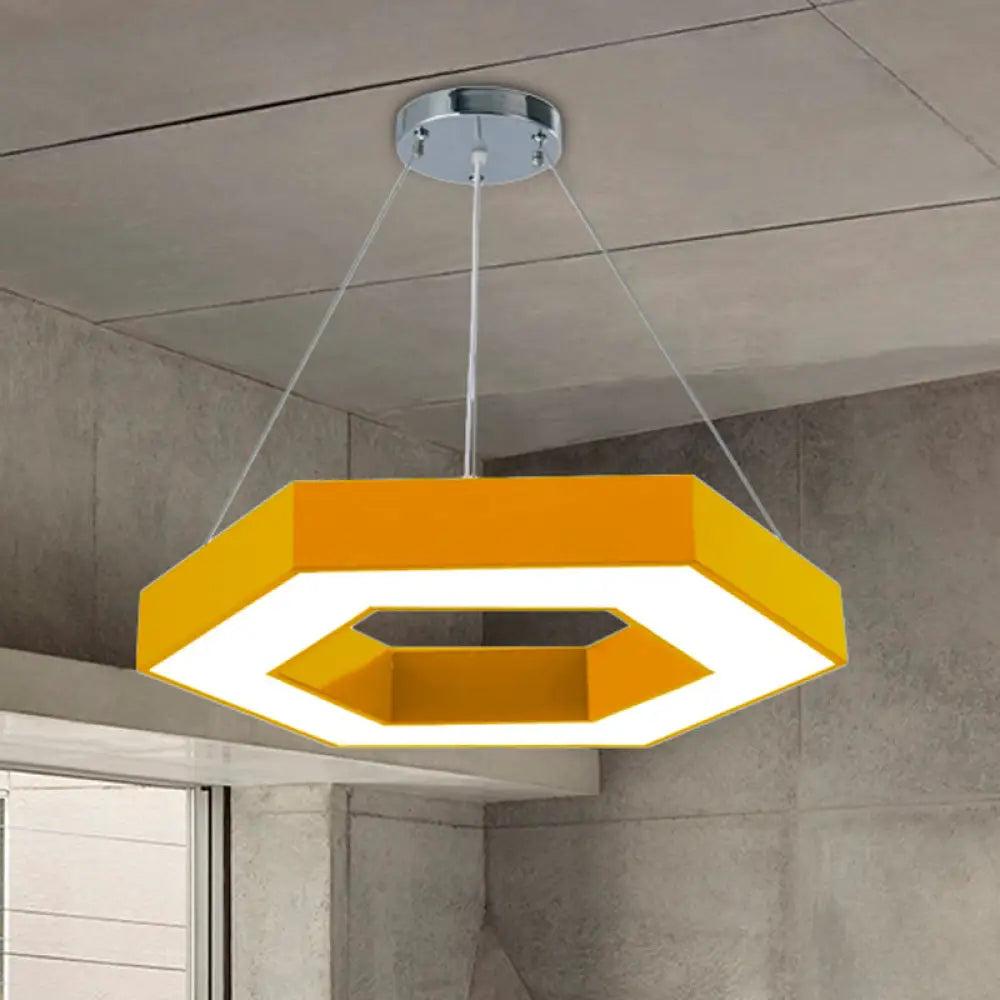 Contemporary LED Honeycomb Pendant Light - Green/Blue/Red in White/Warm/Natural Light