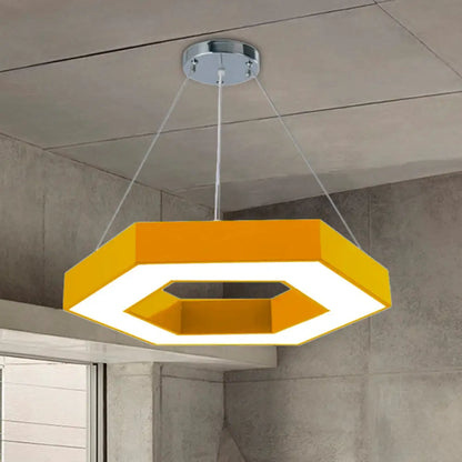 Contemporary LED Honeycomb Pendant Light - Green/Blue/Red in White/Warm/Natural Light