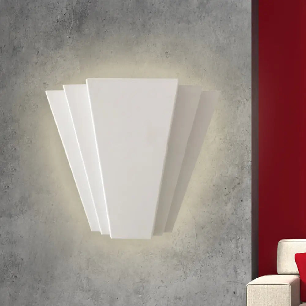 Aplique de pared LED contemporáneo DecorBites™ de hierro, blanco, montaje empotrado en sector - Iluminación blanca/cálida