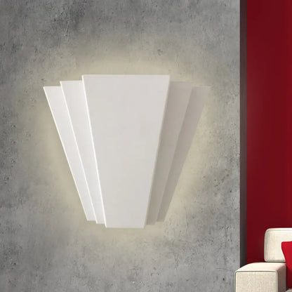 Aplique de pared LED contemporáneo DecorBites™ de hierro, blanco, montaje empotrado en sector - Iluminación blanca/cálida